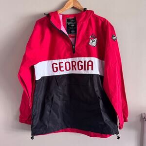 Franchise Club Georgia Bulldogs Red Anorak Half-Zip Pullover Jacket Medium